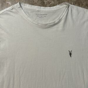 All Saints Shirt Mens Medium White Brace Crew Short Sleeve Tee Ramskull